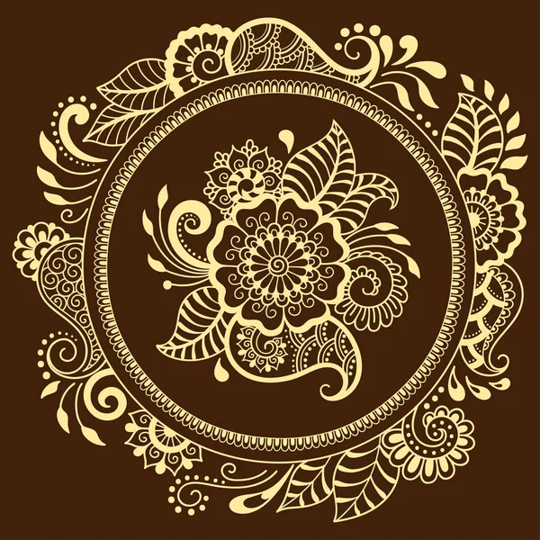 Κυκλικό μοτίβο με τη μορφή των μάνταλα. Henna tatoo μάνταλα. Mehndi στυλ. Διακοσμητικό μοτίβο σε ανατολίτικο στιλ. Χρωματισμός σελίδα του βιβλίου. — Διανυσματικό Αρχείο