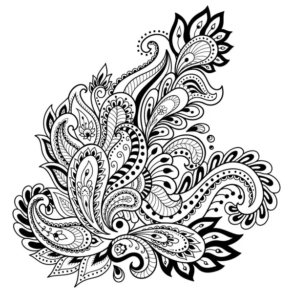 Henna Tattoo Blume Vorlage. mehndi-Stil. Reihe ornamentaler Muster im orientalischen Stil. — Stockvektor