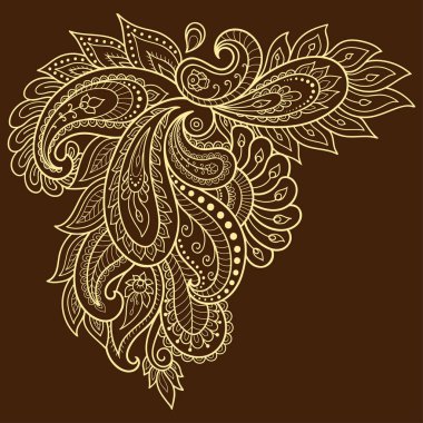 Kına dövme çiçek şablon. Mehndi tarzı. Oryantal tarzı süs desenleri.