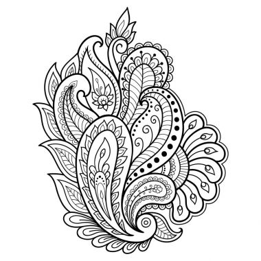 Kına dövme çiçek şablon. Mehndi tarzı. Oryantal tarzı süs desenleri.