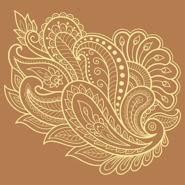 Modello di fiore di hennè tatuaggio. Stile Mehndi. Set di motivi ornamentali in stile orientale . — Vettoriale Stock