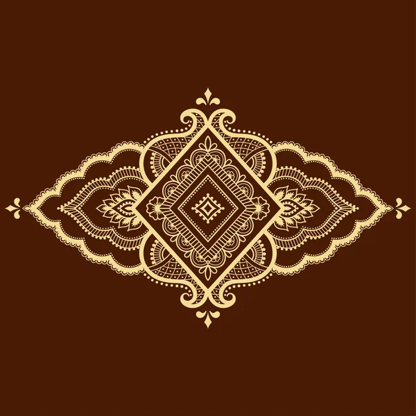 Plantilla de flor de tatuaje de henna. Estilo Mehndi. Conjunto de patrones ornamentales en el estilo oriental . — Vector de stock