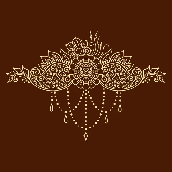 Kına dövme çiçek şablon. Mehndi tarzı. Oryantal tarzı süs desenleri.