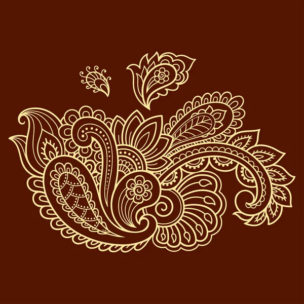 Plantilla de flor de tatuaje de henna. Estilo Mehndi. Conjunto de patrones ornamentales en el estilo oriental.Plantilla de flores de tatuaje de henna. Estilo Mehndi. Conjunto de patrones ornamentales en el estilo oriental . — Vector de stock