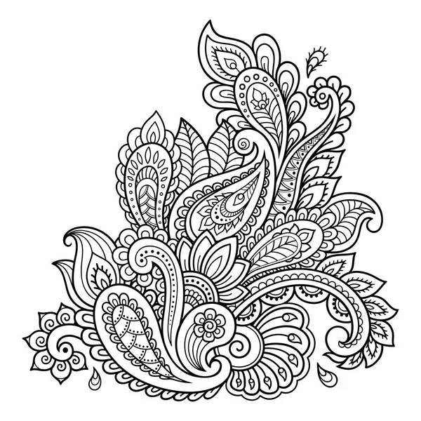 Modelo de flor de tatuagem Henna. Estilo Mehndi. Conjunto de padrões ornamentais no estilo oriental.Modelo de flor de tatuagem Henna. Estilo Mehndi. Conjunto de padrões ornamentais no estilo oriental . — Vetor de Stock