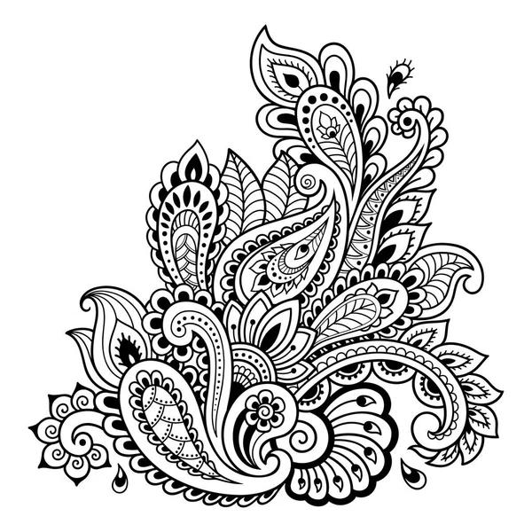 Modelo de flor de tatuagem Henna. Estilo Mehndi. Conjunto de padrões ornamentais no estilo oriental . —  Vetores de Stock