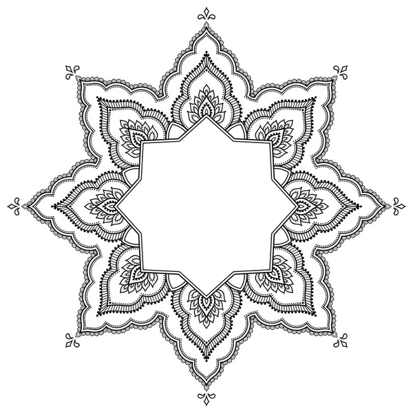 Kreisförmiges Muster in Form eines Mandalas. Henna-Tätowiermandala. mehndi-Stil. dekorative Muster im orientalischen Stil. Malbuchseite. — Stockvektor