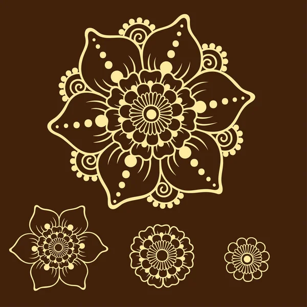 Kına dövme çiçek şablon. Mehndi tarzı. Oryantal tarzı süs desenleri.