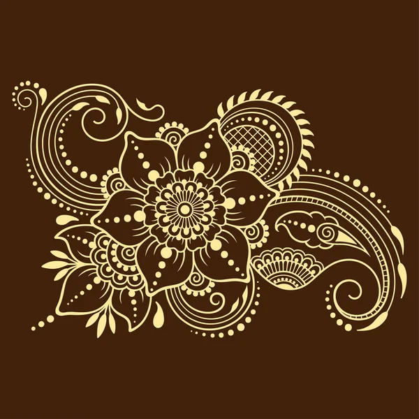 Kına dövme çiçek şablon. Mehndi tarzı. Oryantal tarzı süs desenleri.