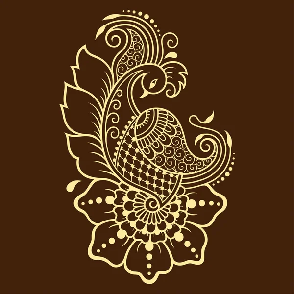 Kına dövme çiçek şablon. Mehndi tarzı. Oryantal tarzı süs desenleri.