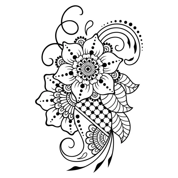 Kına dövme çiçek şablon. Mehndi tarzı. Oryantal tarzı süs desenleri.