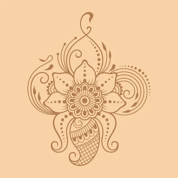 Henna Tattoo Blume Vorlage Indischen Stil Ethnische Blumen Paisley Lotus — Stockvektor