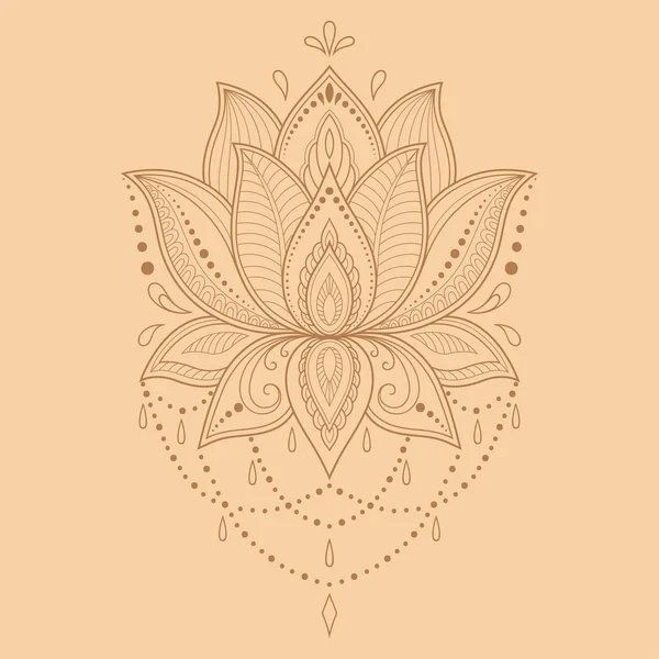 Henna Tattoo Blume Vorlage Indischen Stil Ethnische Blumen Paisley Lotus — Stockvektor