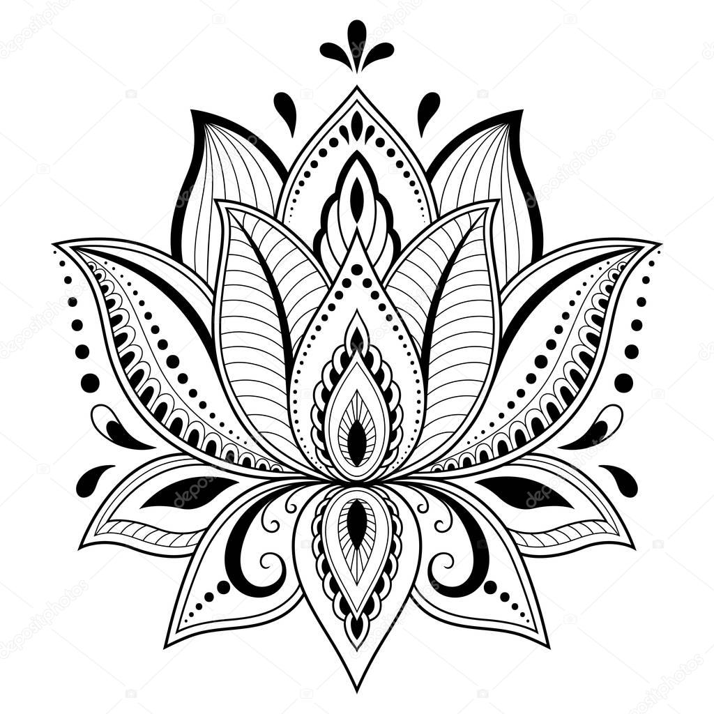 Henna Tattoo Blume Vorlage Indischen Stil Ethnische