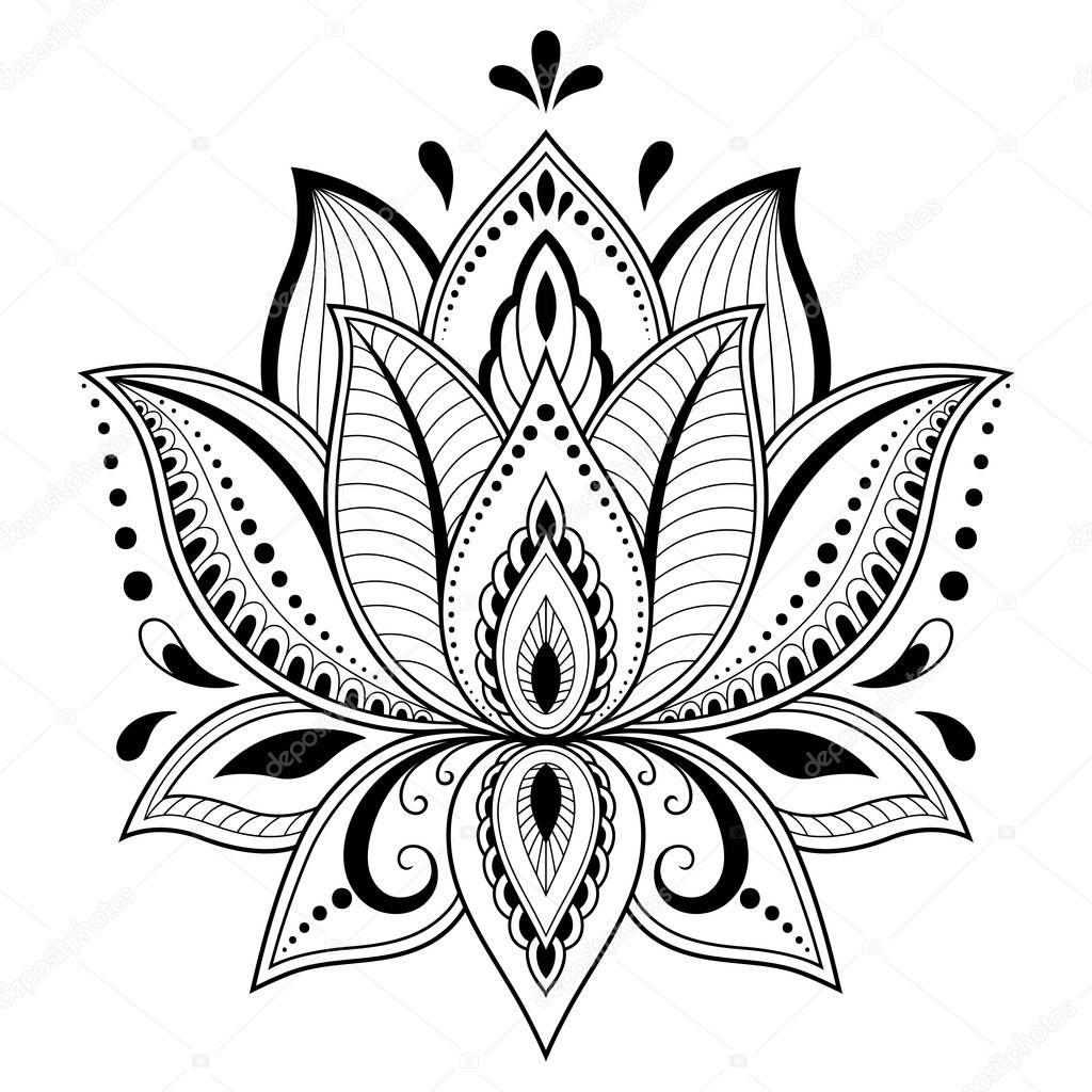 Henna Tattoo Blume Vorlage Indischen Stil Ethnische