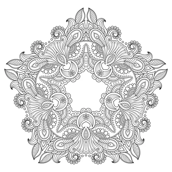 Patrón Circular Forma Mandala Tatoo Mandala Henna Estilo Mehndi Patrón — Vector de stock