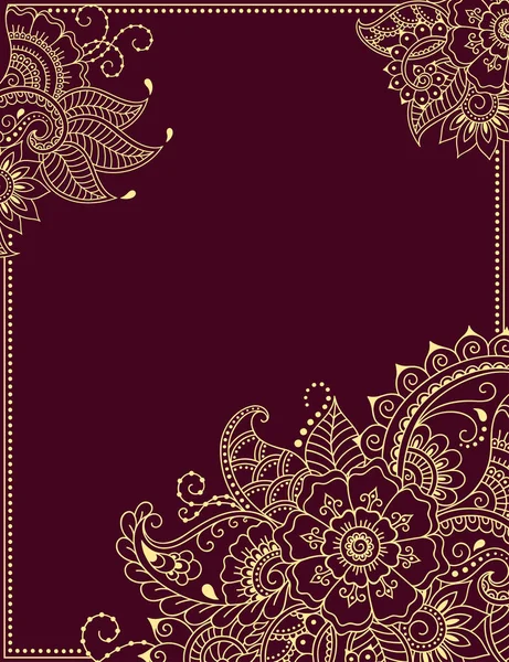 Стилизован Татуировками Хны Цветовой Декоративный Узор Украшения Обложек Книги Ноутбука — стоковый вектор