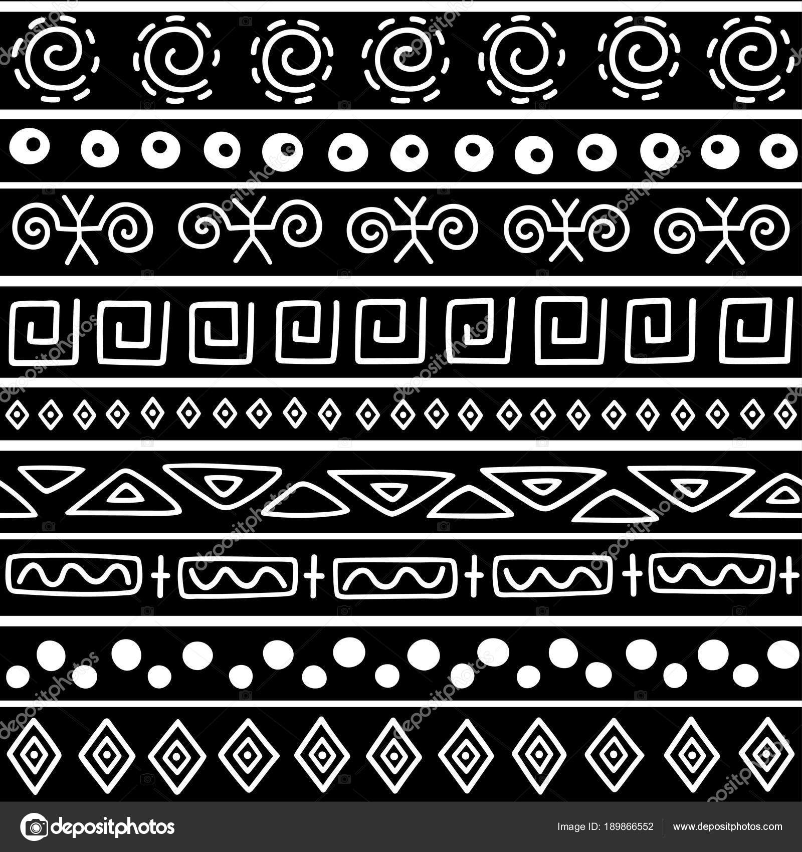 Seamless Pattern Ethnic Style Ornamental Element African Theme Set ...