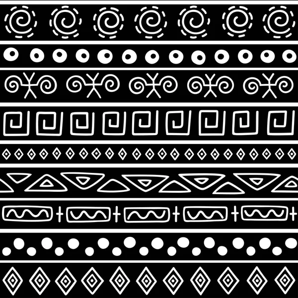Naadloze Patroon Etnische Stijl Decoratieve Element Afrikaans Thema Set Van — Stockvector