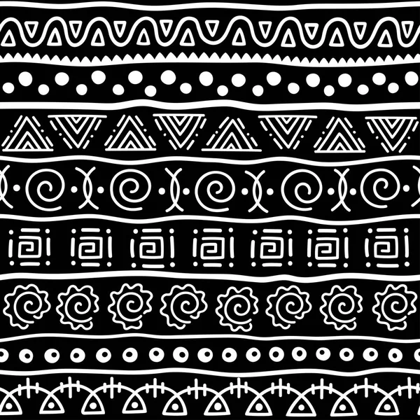 Безшовні Візерунком Етно Стилі Африканський Тема Декоративних Елементів Набір Безшовні — стоковий вектор
