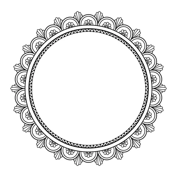Circular Pattern Form Mandala Henna Mehndi Tattoo Decoration Decorative Ornament — 스톡 벡터