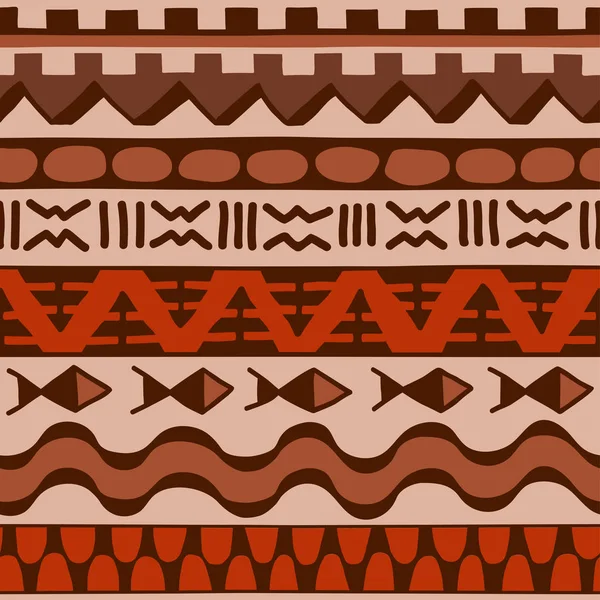 色彩无缝图案的民族风格 观赏元素非洲主题 一套老式的装饰部落边界 传统毛利人装饰背景与民族元素形成 — 图库矢量图片