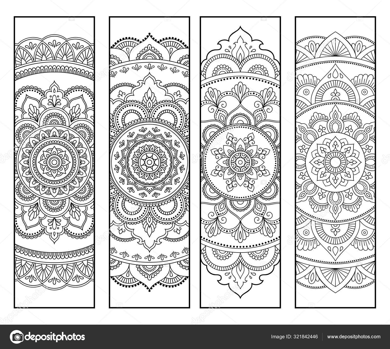 Printable Bookmark For Book Coloring Set Of Black And White Labels