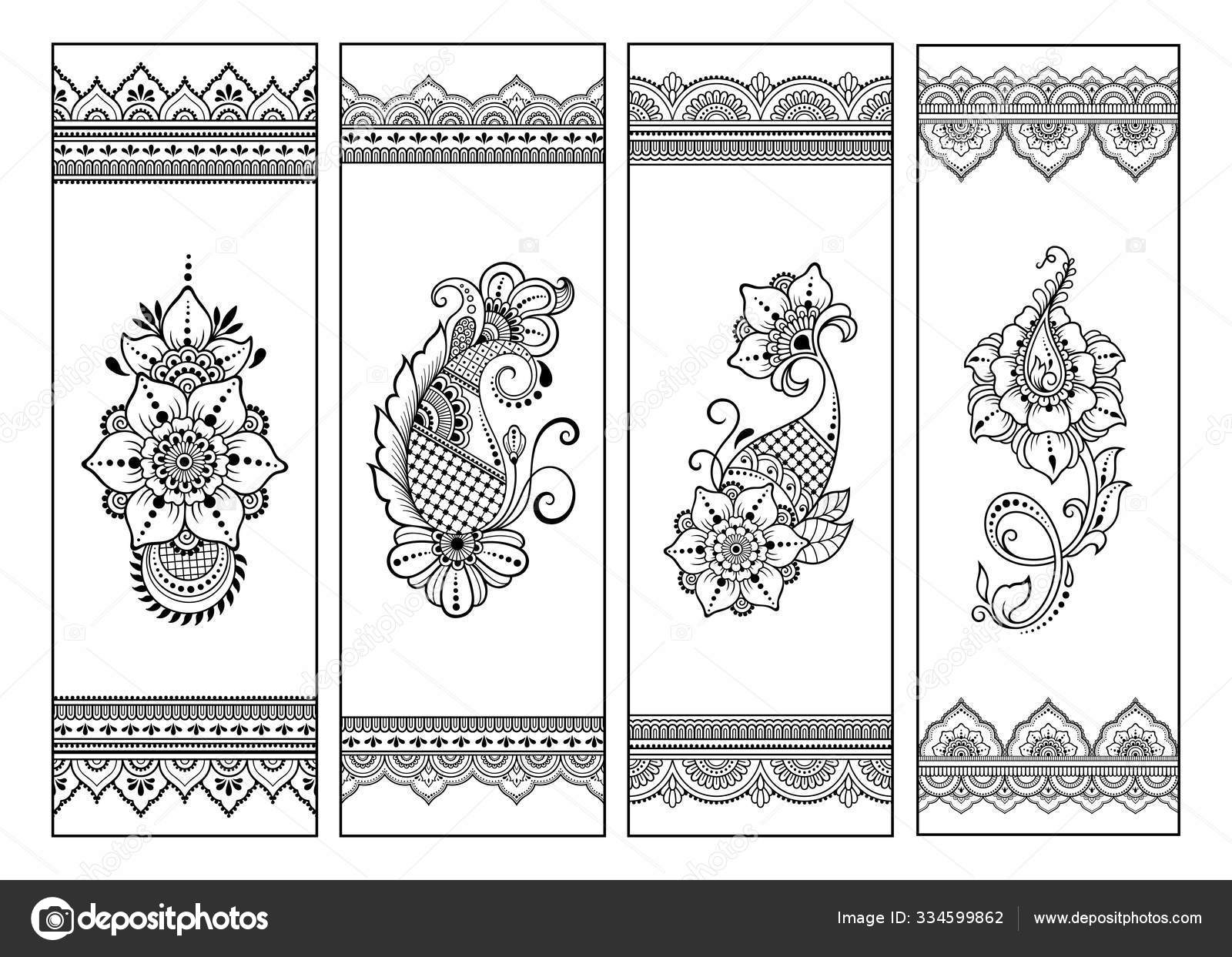 bookmark book coloring set black white labels floral doodle patterns stock vector image by c rugame tera gmail com 334599862
