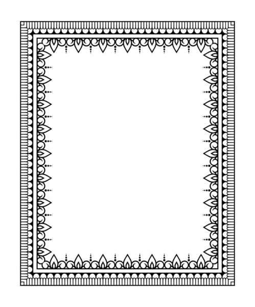 Frame Eastern Tradition Stylized Henna Tattoos Decorative Pattern Decorating Covers — Stock Vector