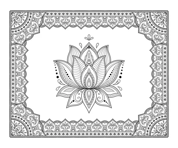 Gestileerd Met Henna Tatoeage Decoratief Patroon Voor Het Versieren Van — Stockvector