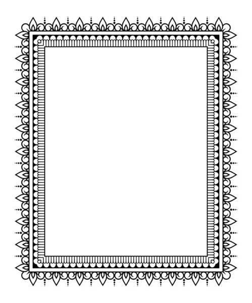 Frame Eastern Tradition Stylized Henna Tattoos Decorative Pattern Decorating Covers — Stock Vector