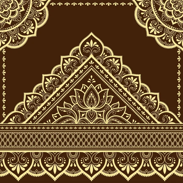 Estilizado Con Patrón Decorativo Tatuaje Henna Para Decoración Cubiertas Libro — Vector de stock