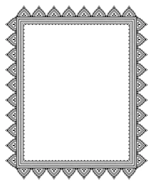 Frame Oosterse Traditie Gestileerd Met Henna Tatoeages Decoratieve Patroon Voor — Stockvector