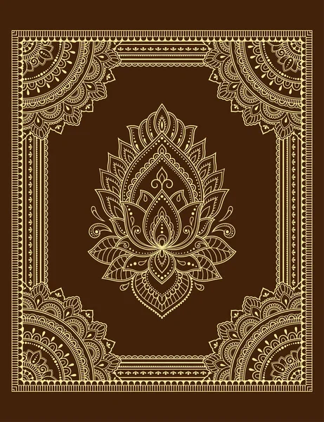 Estilizado Con Patrón Decorativo Tatuaje Henna Para Decoración Cubiertas Libro — Vector de stock