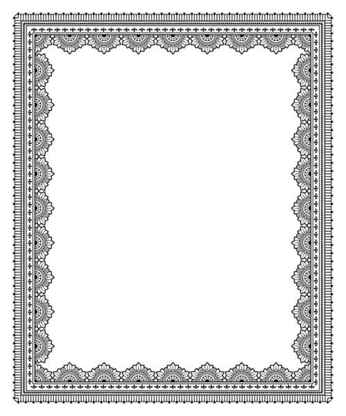 Frame Eastern Tradition Stylized Henna Tattoos Decorative Pattern Decorating Covers — Stock Vector