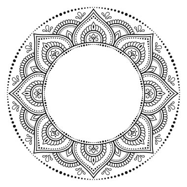 Doğu geleneğinde çerçeve. Defter, defter, tabut, dergi, kartpostal ve klasör için kına dövmeli dekoratif desenli. Mandala mehndi stilinde.