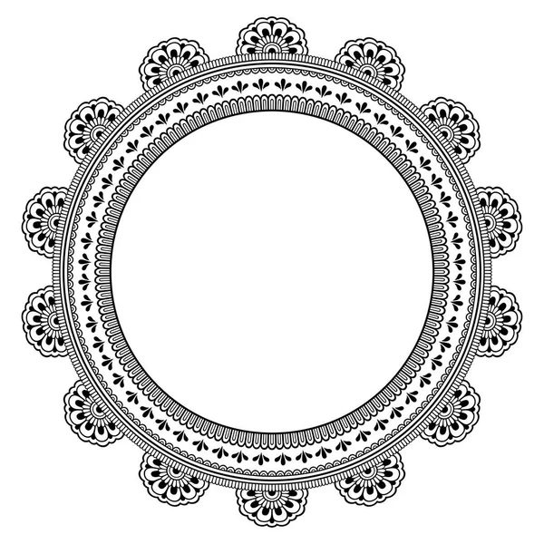 Кадр Восточной Традиции Стилизован Татуировками Хны Декоративный Узор Украшения Обложек — стоковый вектор