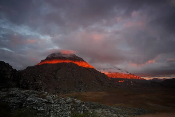 Vista da paisagem das montanhas Chimanimani no por do sol — Fotografia de Stock