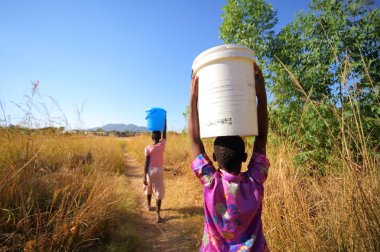 Malawi Gölü üzerinde yerel halkın 