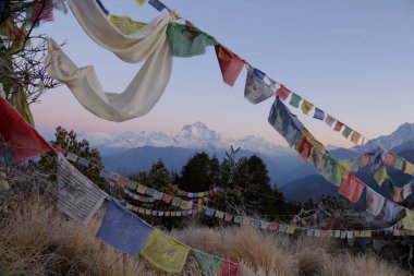 Güneş doğmadan önce Dhaulagiri 