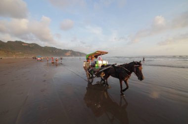 Yogyakarta yakınlarındaki Parangtritis plajı