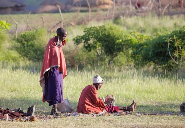 Lidé v sopka Lengai — Stock fotografie