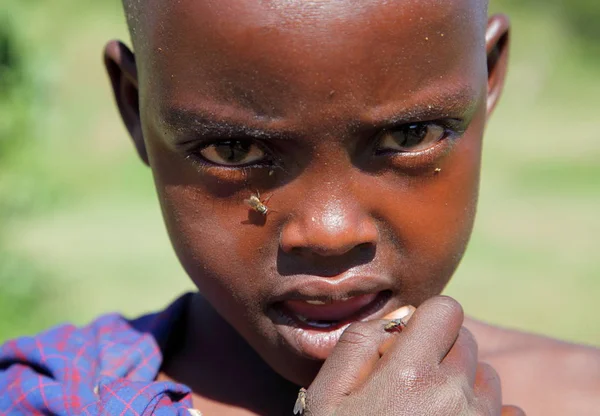 Bambino nei villaggi maasai — Foto Stock