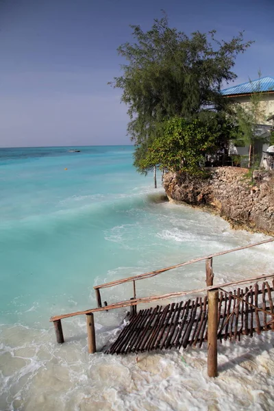 Nádherná pláž na ostrově Zanzibar — Stock fotografie