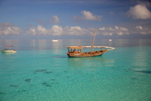 Hermosa Playa Isla Tropical Zanzíbar — Foto de Stock