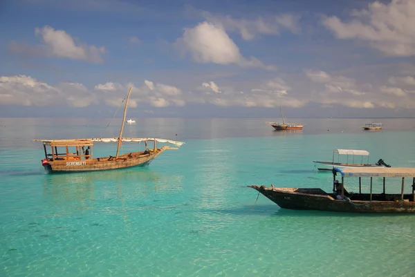 Hermosa Playa Isla Tropical Zanzíbar — Foto de Stock