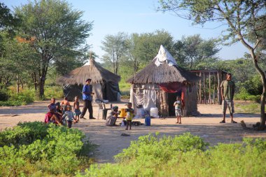  local people in village of Bushmen clipart