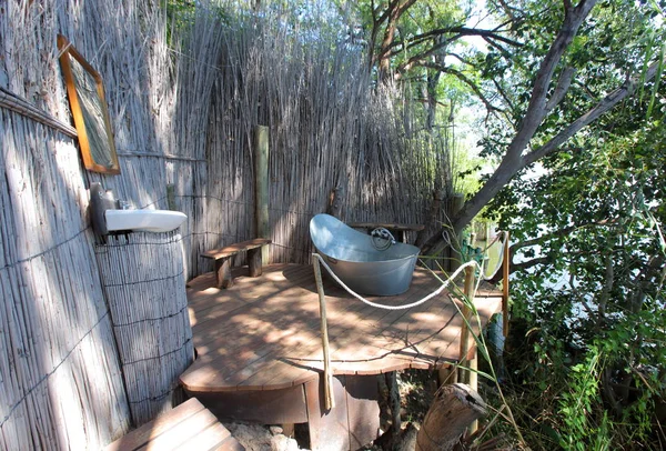 Rio Okavango, acampamento Ngepi — Fotografia de Stock