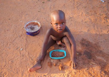 küçük çocuk Köyü Himba kabilesi