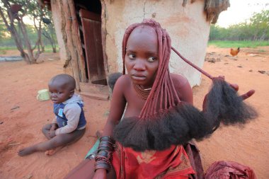 Yerel kadın köy Himba kabilesi
